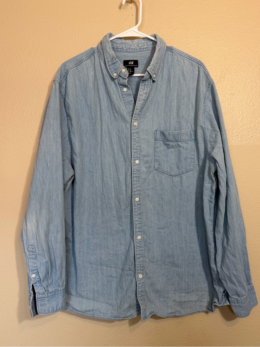 H&M Light Blue Denim Casual Button-Down Shirt